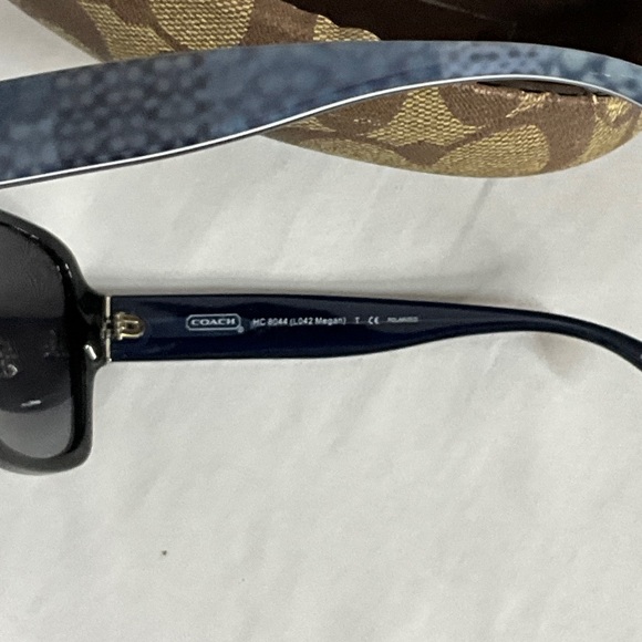 Coach Megan Black & Blue Sunglasses with Brown Case & Cloth - Picture 7 of 14